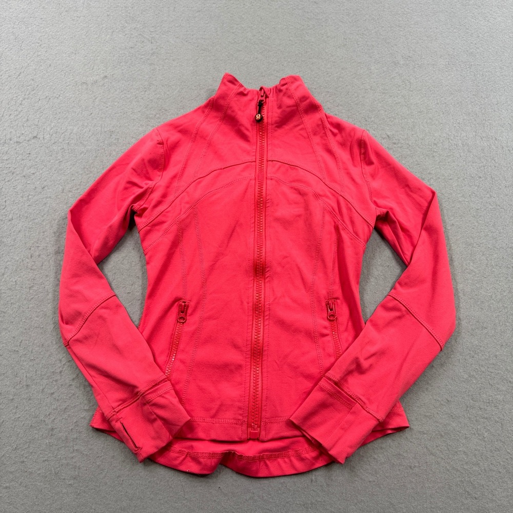 Lululemon Define Jacket Women's 2 Hot Pink Mock Neck Athletic Yoga Gym Workout